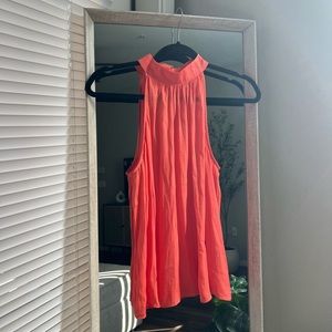 Joie Bright Orange High-Neck Sleeveless Tank Sz Medium